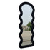 Quinn Wavy Velvet Frame Black Wall Mirror