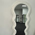 Quinn Wavy Velvet Frame White Wall Mirror
