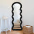 Wavy Velvet Frame Black Wall Mirror