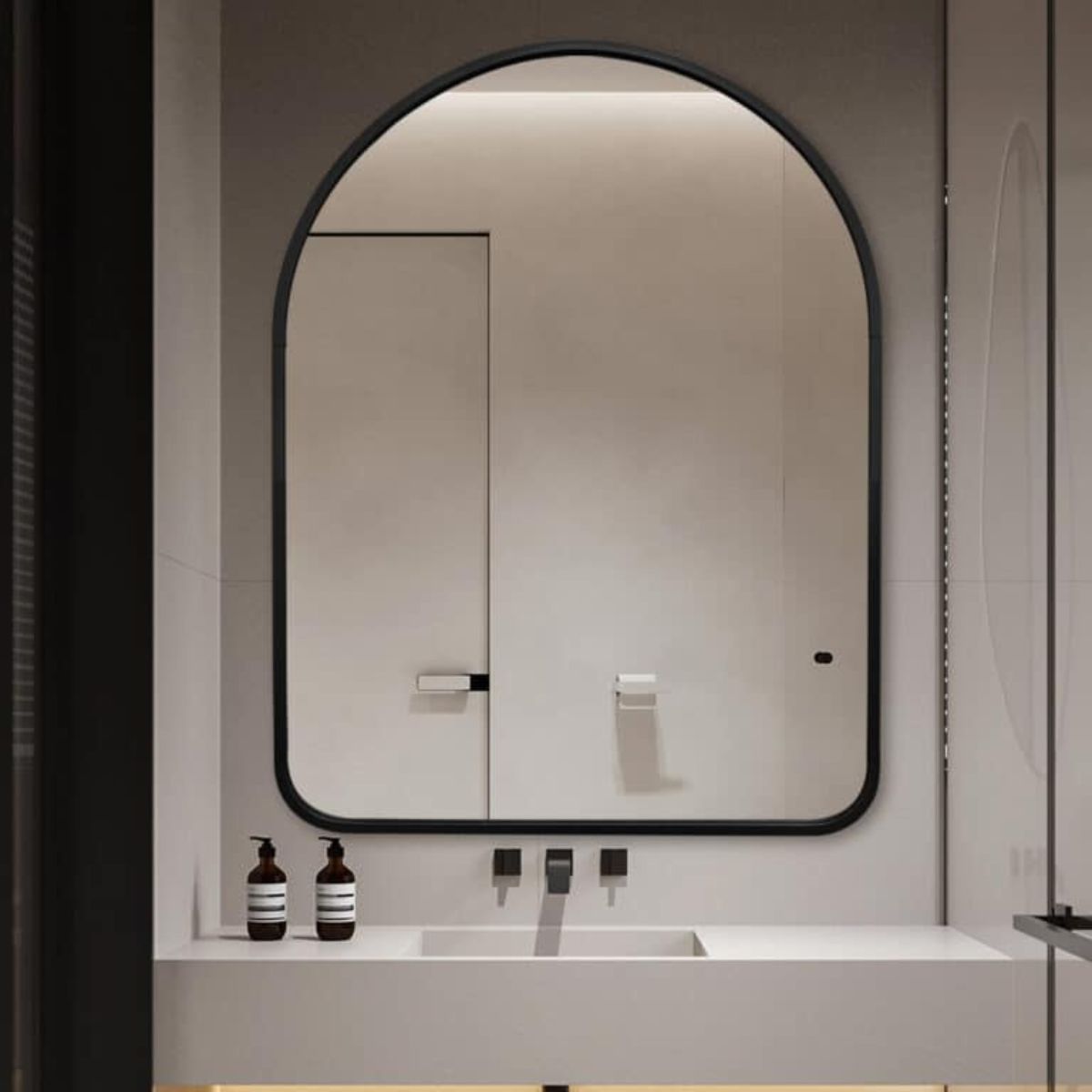 Nikola Arched Black Wall Mirror – Mirror City