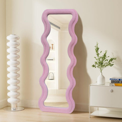 Teddy plush Velvet Full Length Pink Mirror