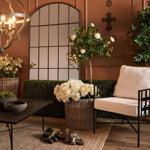 Odette Arch Brown Rust Wall Mirror lifestyle