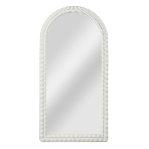 Flora Arched White Wall Mirror with clean frame and curved top 161cm 