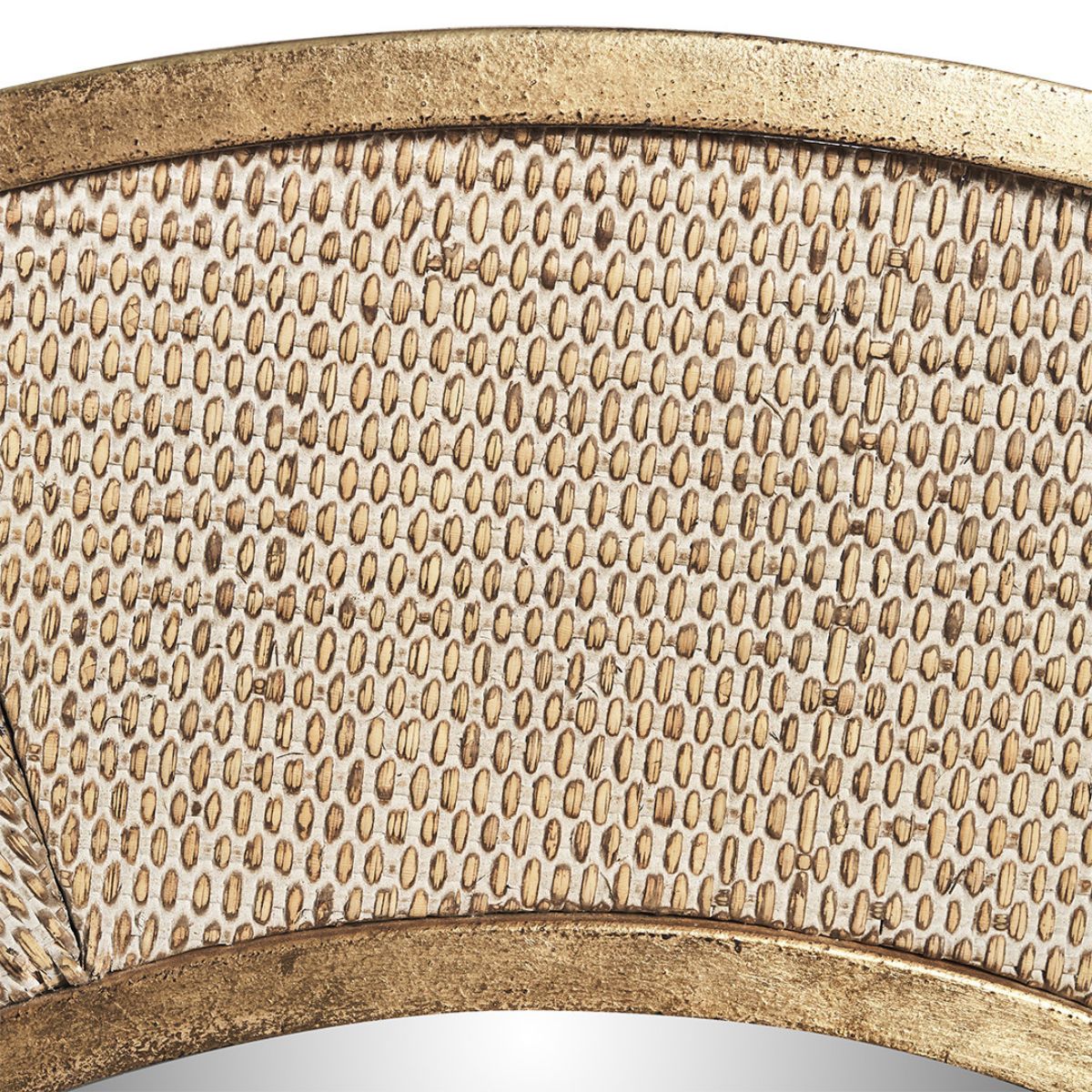 Kedar Round Rattan Gold Wall Mirror - Natural Textured Frame – Mirror City