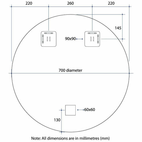 Rio Round Polished Edge Bathroom Mirror