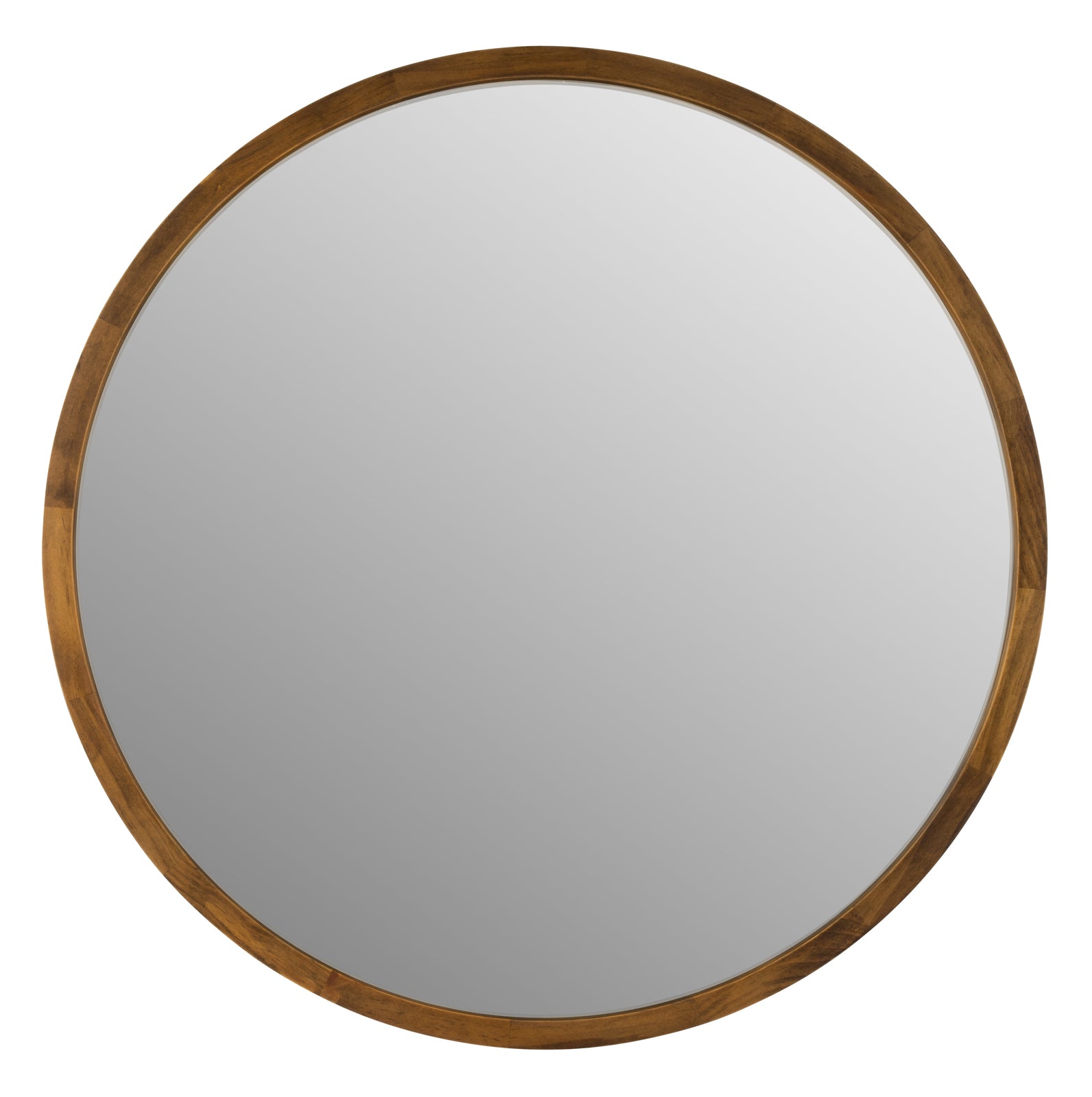 Tisha Dark Wood Round Mirror Mirror City
