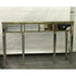 Elenka Ribbed Mirrored Console Antiqued Table