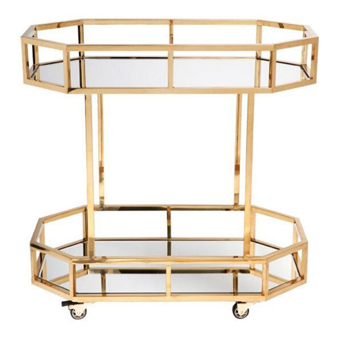 Brooklyn Gold Mirrored Drink Trolley