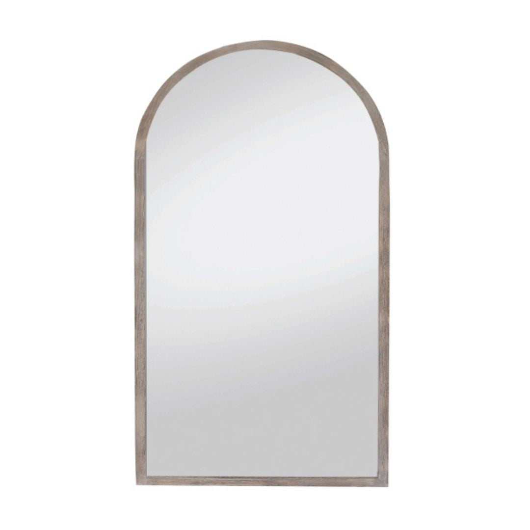 Angeliena Arch Brushed Wood Wall Mirror Mirror City