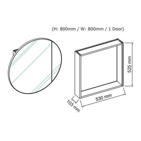 Delany Round Satin Brass Mirror Cabinet