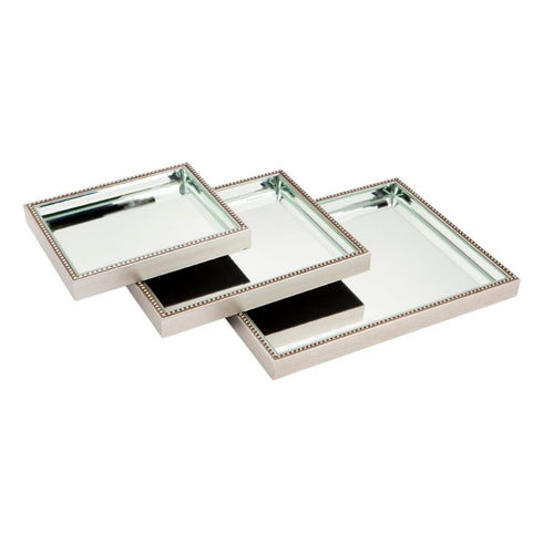 Zeta Antique Silver Mirrored Tray