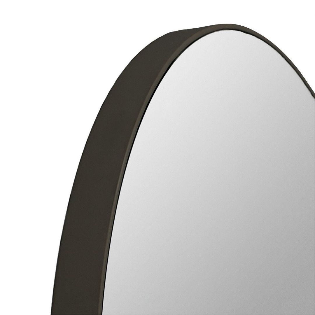 Asa Minimalistic Modern Black Metal Frame Round Mirror | Mirror City