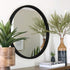 Tisha Black Solid Wood Round Mirror