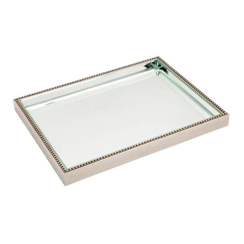 Zeta Antique Silver Mirrored Tray
