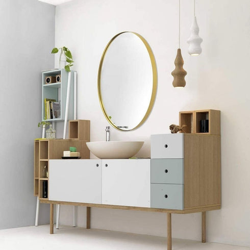 Anson Brass Oval Wall Mirror