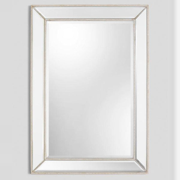 Elsa Large Silver Beaded Wall Mirror