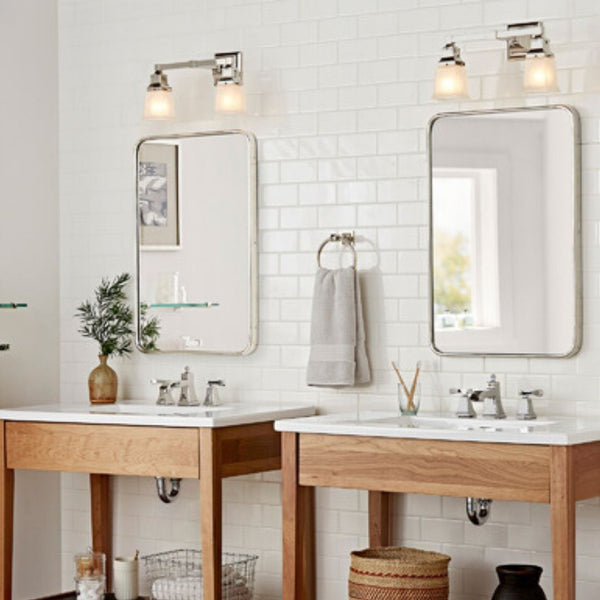 Asa Modern Minimalist Rounded Corners White Metal Frame Wall Mirror