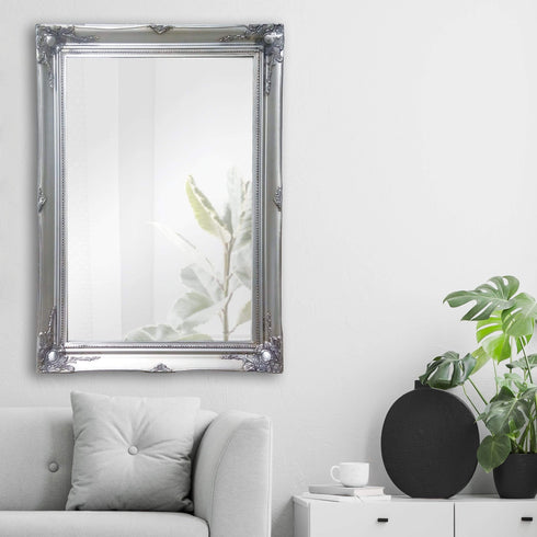 Felicity Ornate Wall Mirror Silver Small - mirrors-city-aus