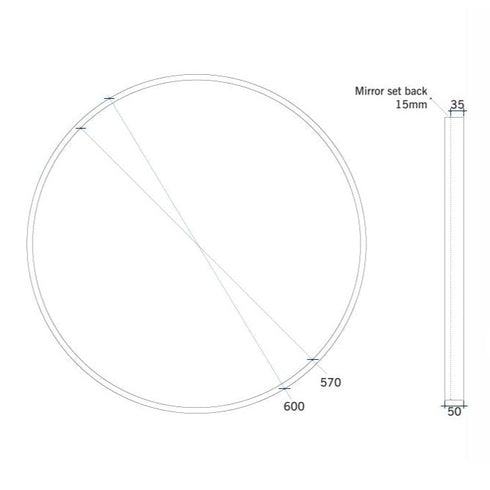 Ablaze Black Round Wall Mirror