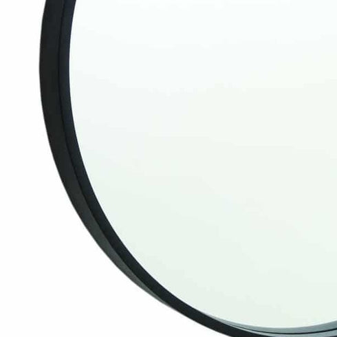 Ablaze Black Round Wall Mirror