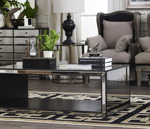 Zeta Antique Silver Mirrored Tray